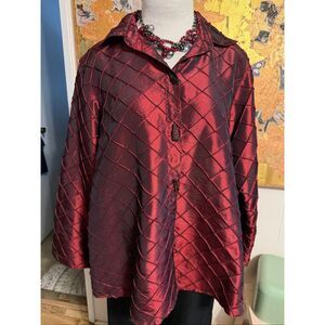Dorman Red Iridescent Swing Jacket Diamond Pattern XL